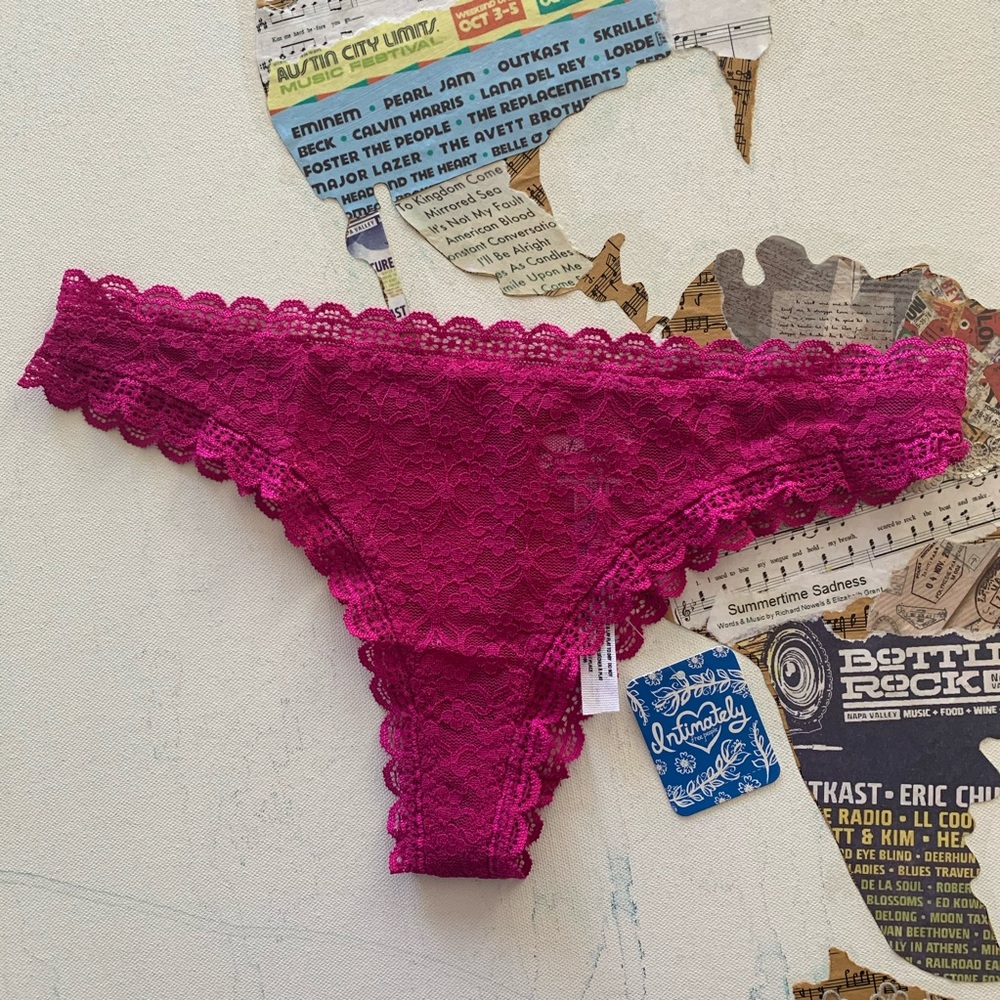 Free People | Pink & Green Lace Undie 2 Pc Bundle - Picture 3 of 15